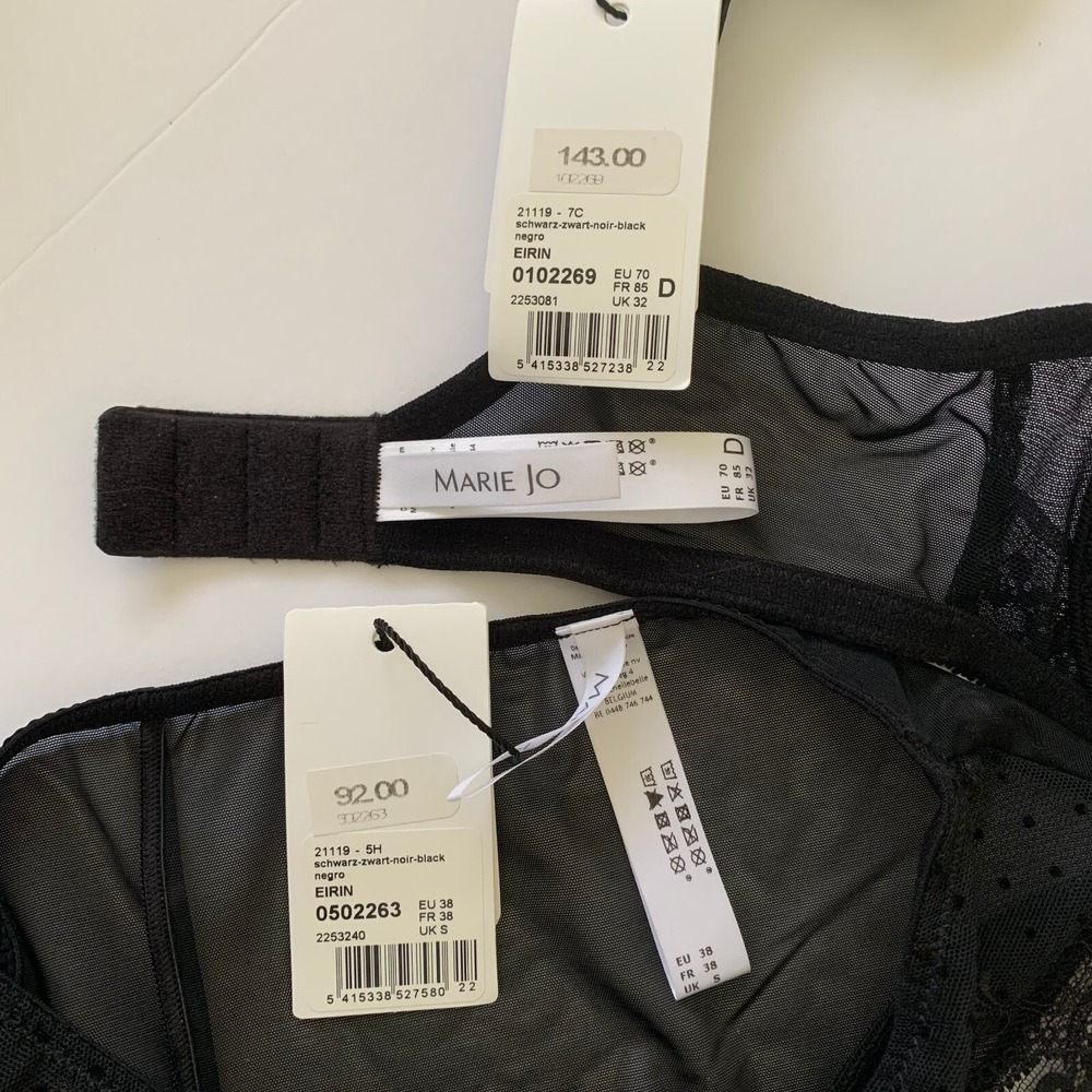 NWT Marie Jo SET Eirin Padded Underwire Balcony Bra 32D Panty Fleur de Lis Lace - Picture 5 of 16